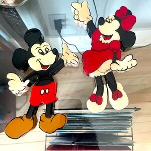 Wooden Mickey Mouse Minnie Mouse Wall Hangings